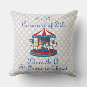 Dans le carrousel de la vie Coussin d'oeillet beig