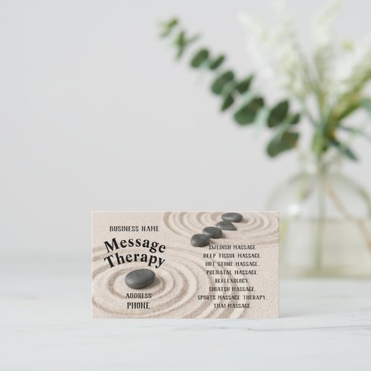 Dans le Carte de visite de la thérapie par message (Debout devant)