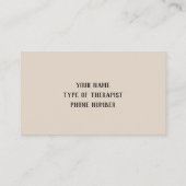 Dans le Carte de visite de la thérapie par message (Dos)