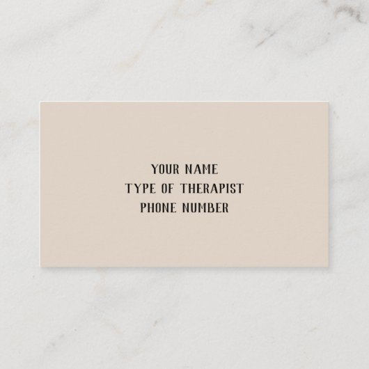 Dans le Carte de visite de la thérapie par message (Dos)