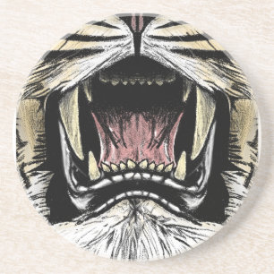 Dans le dessous de verre de la bouche du lion