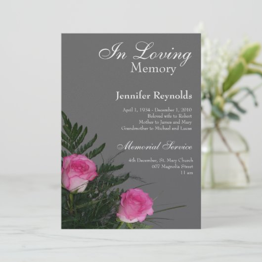 Dans le Faire-part commémoratif en mémoire d'amour (Debout devant)