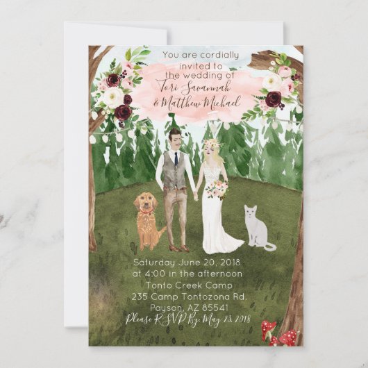 Dans Le Faire-part de mariage Forêt -Personnalisé (Devant)