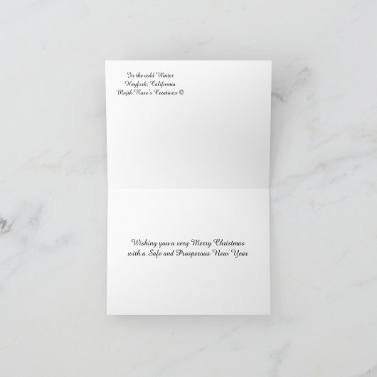 Dans le froid Noël/Hiver.... Carte (Intérieur)