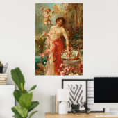 Dans le jardin aux fleurs de Hans Zatzka - affiche (Bureau à domicile)