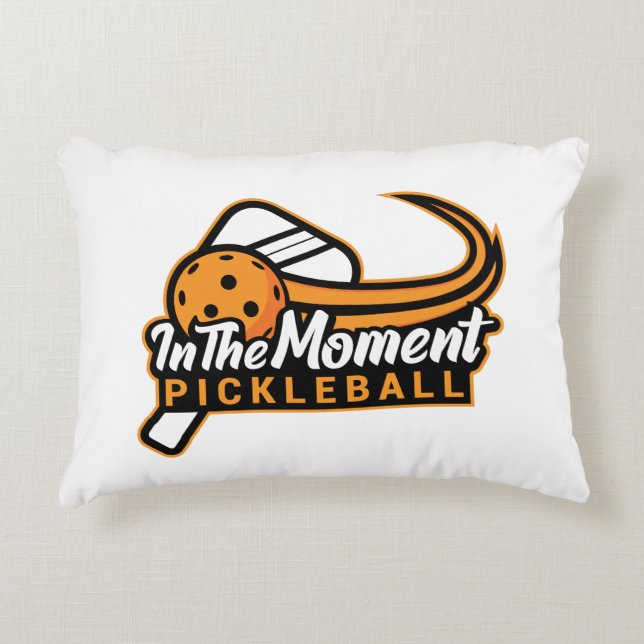 Dans Le Moment Pickleball Blanc Coussin Rectangle (Devant)