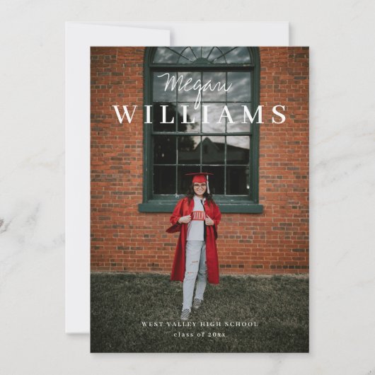 Dans le nom Photo Graduate Faire-part Card (Devant)