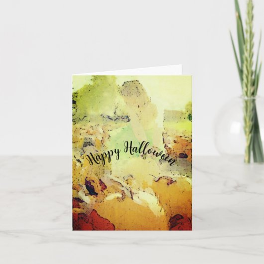 Dans le patch citrouille heureux Halloween carte d (Devant)