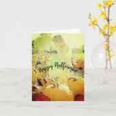Dans le patch citrouille heureux Halloween carte d (Fleur jaune)