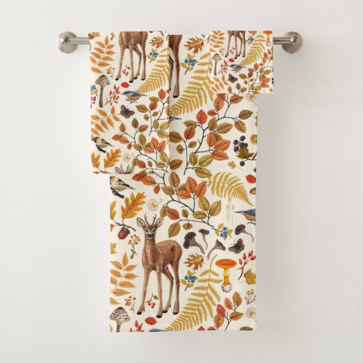 Dans les bois / Cerf d'automne sur le blanc (En situation)