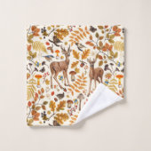 Dans les bois / Cerf d'automne sur le blanc (Gant de toilette)