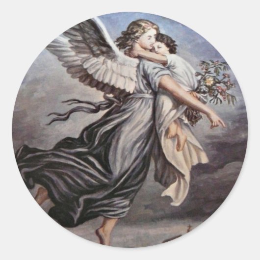 Dans les bras d'un autocollant d'ange (Devant)