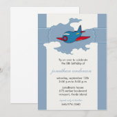 Dans les nuages - invitations à l'anniversaire de  (Devant / Derrière)