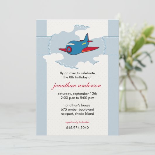 Dans les nuages - invitations d'anniversaire (Debout devant)