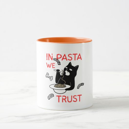 Dans les pâtes nous croyons – Mug drôle pour amate (Centre)