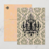 Dans Love Chandelier ~ Carte postale / Invitation (Devant / Derrière)