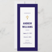 Dans Love Mémoire Funeral Programme Marine & Gold (Devant)