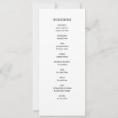 Dans Love Mémoire Funeral Programme Noir Blanc (Dos)