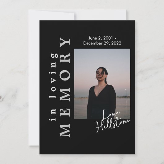 Dans Love Memory Black Funeral Programme (Devant)