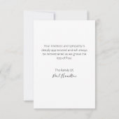 Dans Love Memory Carte de remerciements de script (Dos)