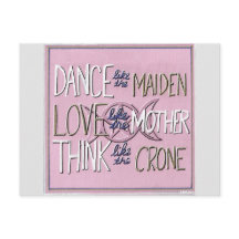 "Dans, Love, Think" Handbeschilderd Briefkaart