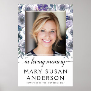 Dans Loving Memory Photo Roses Affiche de bienvenu