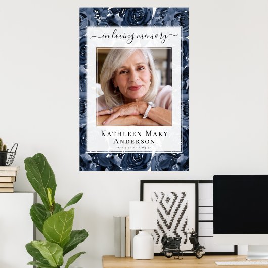 Dans Loving Memory Photo Roses Affiche de bienvenu (Bureau à domicile)