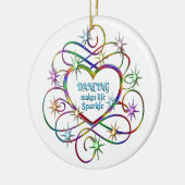 Dans maakt leven spaarzaam keramisch ornament (Links)