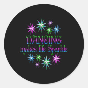 Dans maakt leven spaarzaam ronde sticker