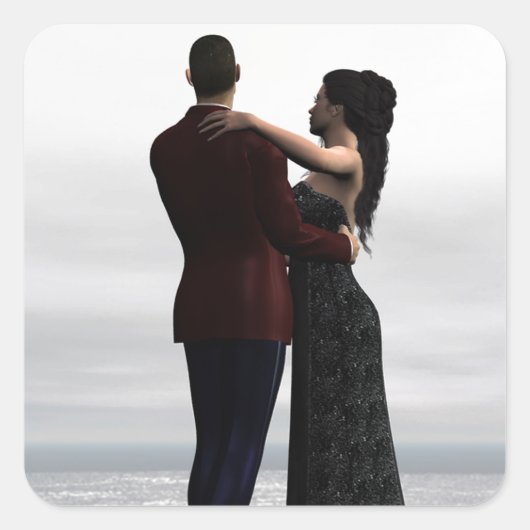 Dans met mij vierkante sticker (Voorkant)