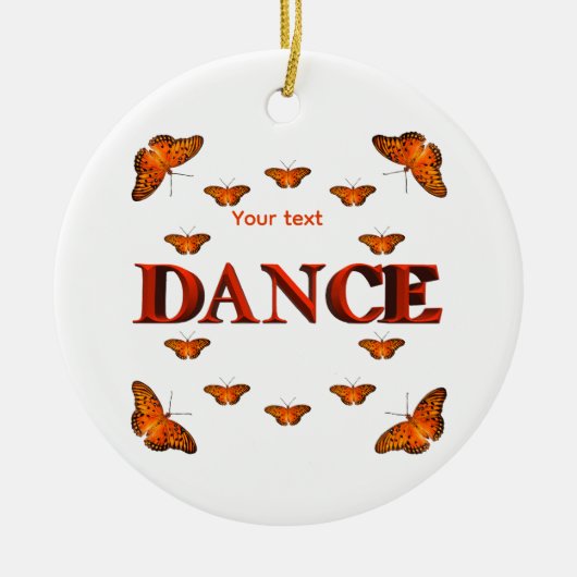 Dans met vlinders ontwerp keramisch ornament (Voorkant)