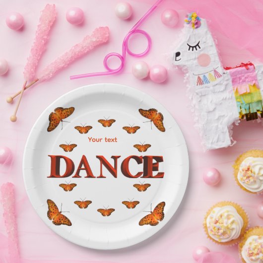 Dans met vlinders ontwerp papieren bordje (Feest)