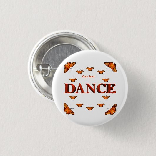 Dans met vlinders ontwerp ronde button 3,2 cm (Voorkant /achterkant)