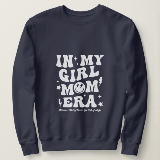 Dans Mon Era Maman Fille Sweatshirt Marine Mama Ca (Design devant)