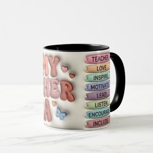 Dans Mon Ère Professeur Puffy 3D Rétro Mug Combo 1 (Devant droit)