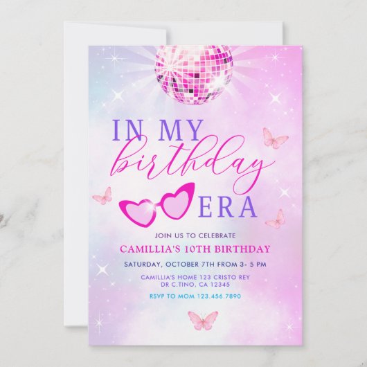 Dans Mon Invitation À L'Ère D'Anniversaire (Devant)