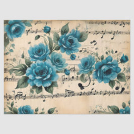  Dans Muzieknoten Floral Deco Design Tissuepapier