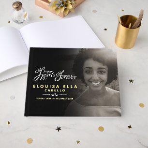 Dans nos coeurs pour toujours photo noir or grand