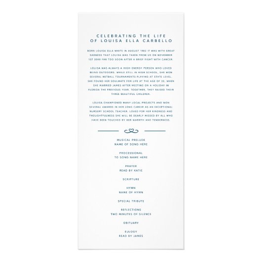 Dans nos coeurs programme funéraire blanc et acier (Devant)