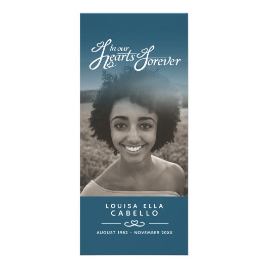 Dans nos coeurs programme funéraire blanc et acier (Dos)