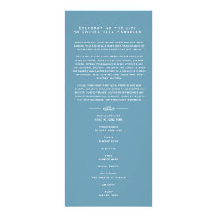 Dans nos coeurs programme funéraire blanc et bleu