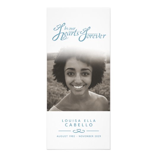 Dans nos coeurs programme funéraire blanc et bleu (Dos)