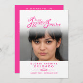 Dans nos coeurs programme funéraire blanc et rose (Devant / Derrière)