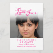 Dans nos coeurs programme funéraire blanc et rose (Devant)