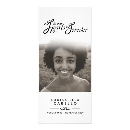 Dans notre coeur programme funéraire blanc noir mo (Dos)