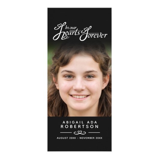 Dans notre coeur programme funéraire noir blanc (Dos)