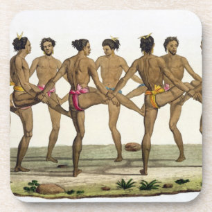 Dans of the Caroline Islanders, bord 22 uit 'Le Bier Onderzetter