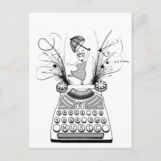 Dans op je eigen muziek English Bull Terrier Briefkaart (Voorkant)