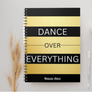 "DANS OVER ALLES" Zwart & Goud Gestreept Notitieboek