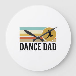 Dans Papa Vintage Retro Graveer Shirt Ontwerp_1 Grote Klok